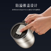 莱柏顿纯钛马克杯新款高颜值水杯双层真空情侣家用咖啡杯便携带盖吸管杯