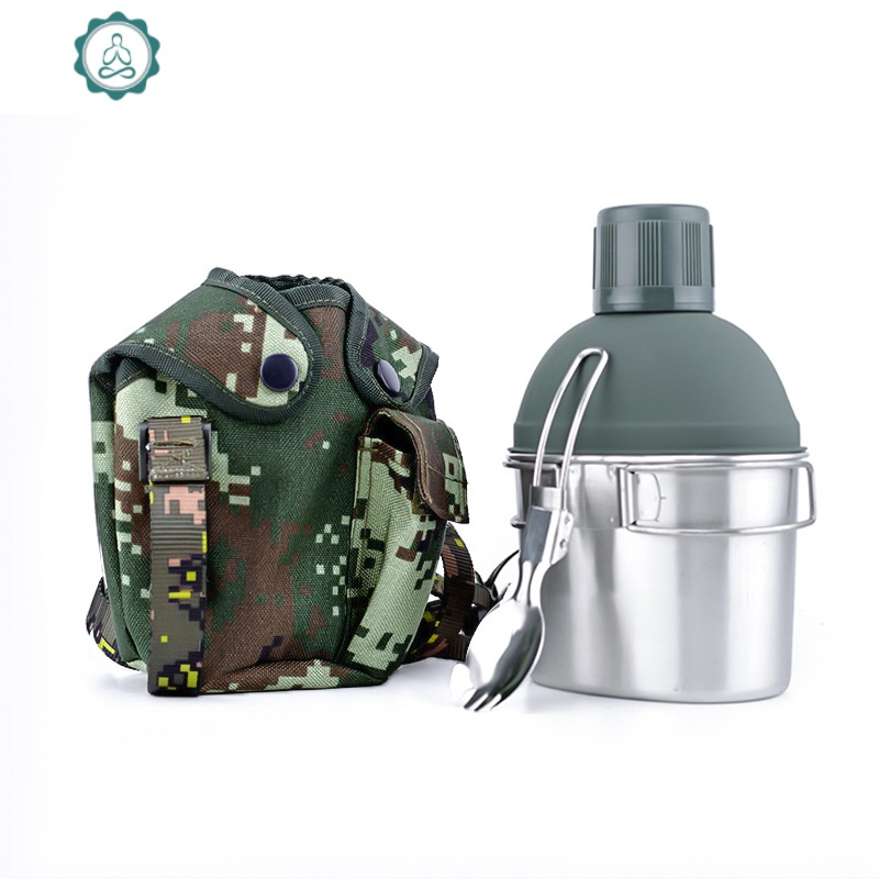 封后 10式保温军绿壶 武款套 饭盒(杯托)视频介绍_10式配发水壶304