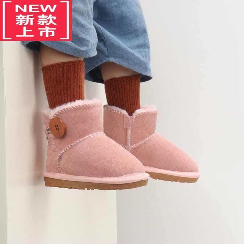 可莉允新款儿童雪地靴男宝宝短靴韩国女童保暖棉鞋加绒靴子雪地棉图片