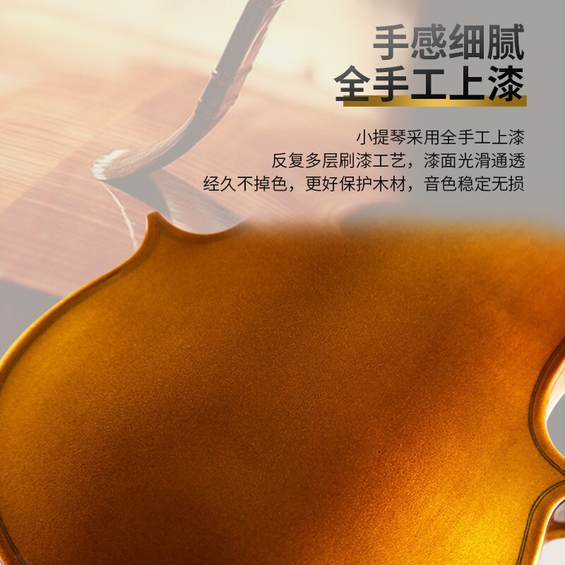 莫森(MOSEN)MS-838M 乌木纯手工小提琴考级款 自然风干西洋乐器 哑光