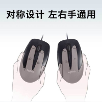 罗技 M90 有线光电鼠标 电脑笔记本家用鼠标 左右手通用对称鼠标 USB即插即用 黑色