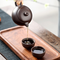 領藝便携茶具旅行泡茶套装户外车载旅游泡茶杯快客杯一壶四杯不含茶盘 叙江南紫砂