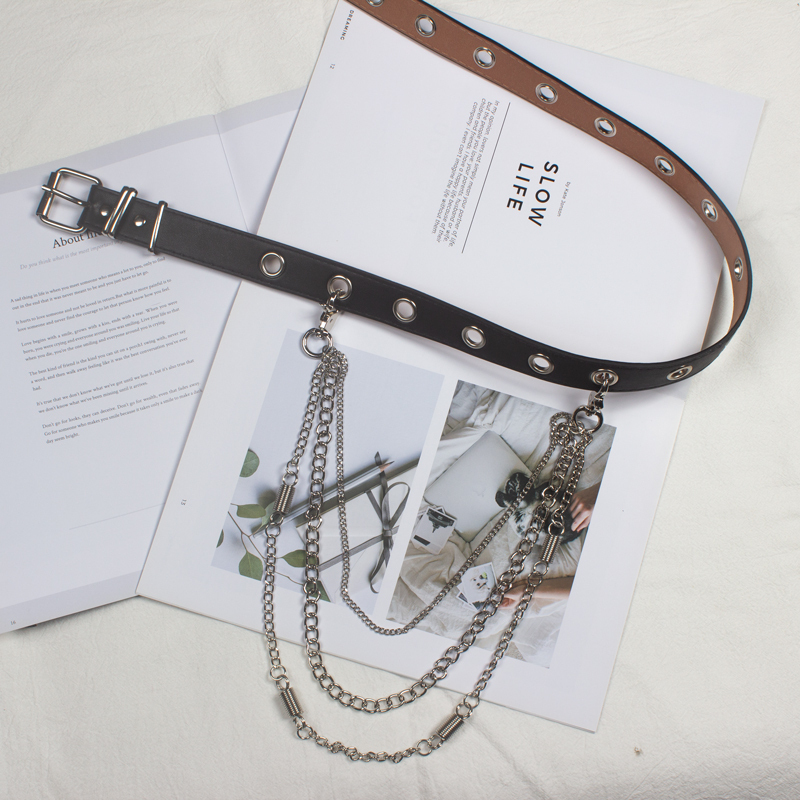 盛世尼曼腰带链条电竞少女同款女酷ins朋克风jk制服配饰皮带孔裙子