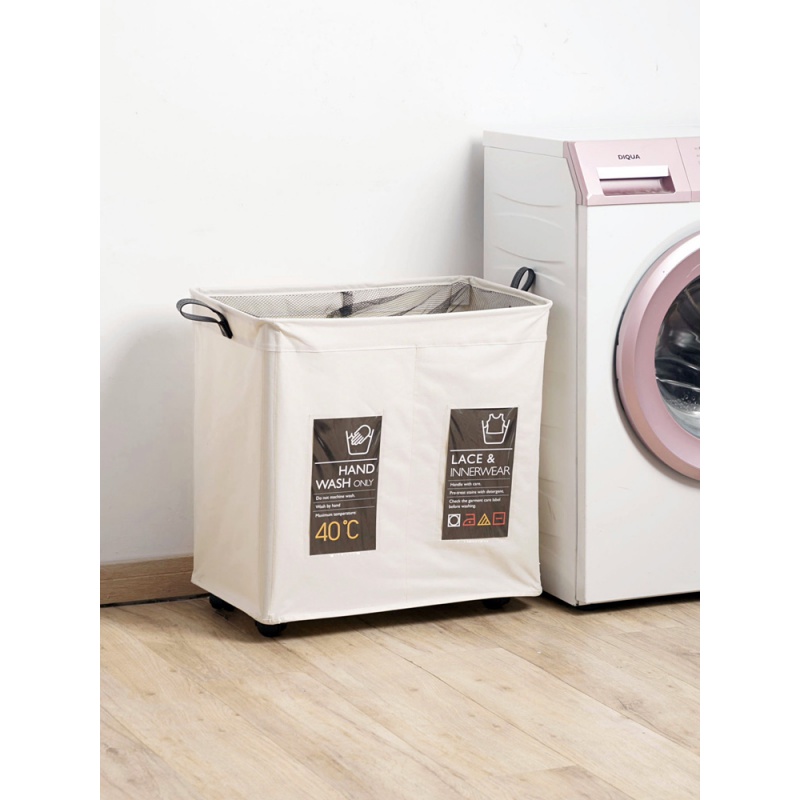 带滚轮脏衣篮衣服分类收纳筐家用脏衣服收纳桶脏衣篓洗衣篮高清大图