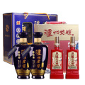 泸州老窖52度浓香型白酒特酿福运双禧蓝花瓷头曲礼盒装升级版组合装500ml*4瓶