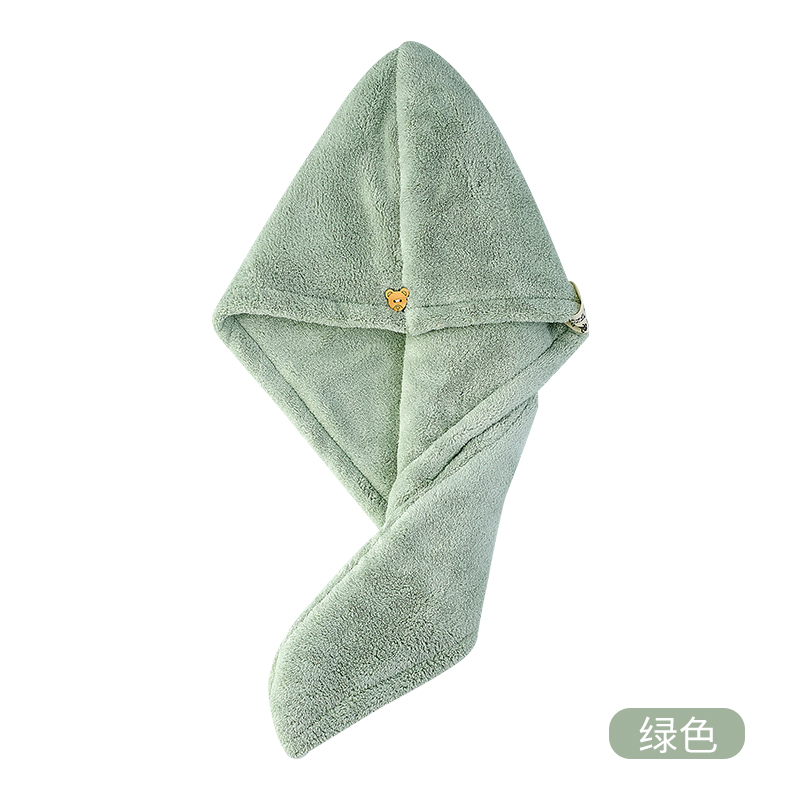 超吸水加厚干发帽女擦头发速干帽专用毛巾干发洗头浴帽包头巾 三维工匠 浅绿色_加厚款高清大图