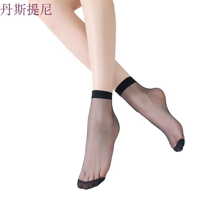丝袜短袜水晶丝隐形袜女夏季短款玻璃丝袜薄款女防勾丝耐磨堆堆袜