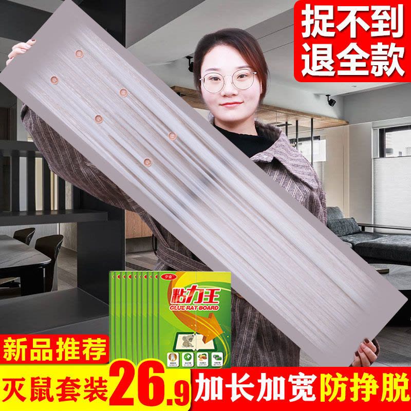 粘鼠板老鼠贴强力沾鼠捉抓老鼠夹老鼠笼器灭鼠神器家用全自动 1张魔毯试用装图片