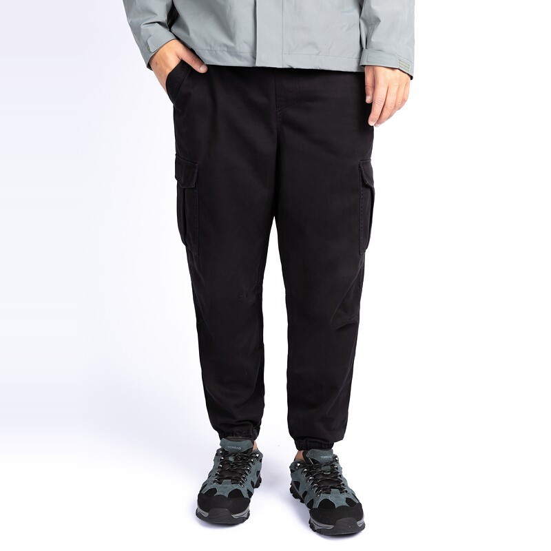 探路者秋冬季男式全棉户外工装裤柔软保暖多口袋户外运动裤男士蓄热保暖缩口时尚流行工装休闲风旅行长裤