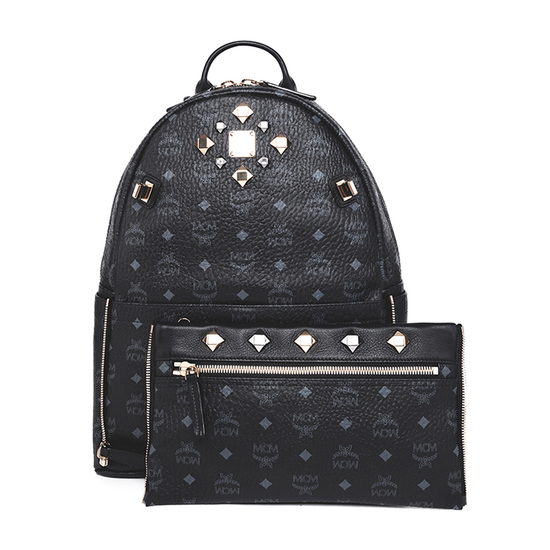 [直营]MCM 中号双肩背包 欧美时尚 涂层帆布 通用 双肩背式双肩包 MMK6SVE79