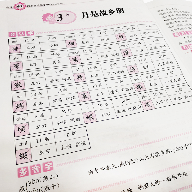 醉染图书小学语文同步字词句手册 5年级 下册9787557910198高清大图