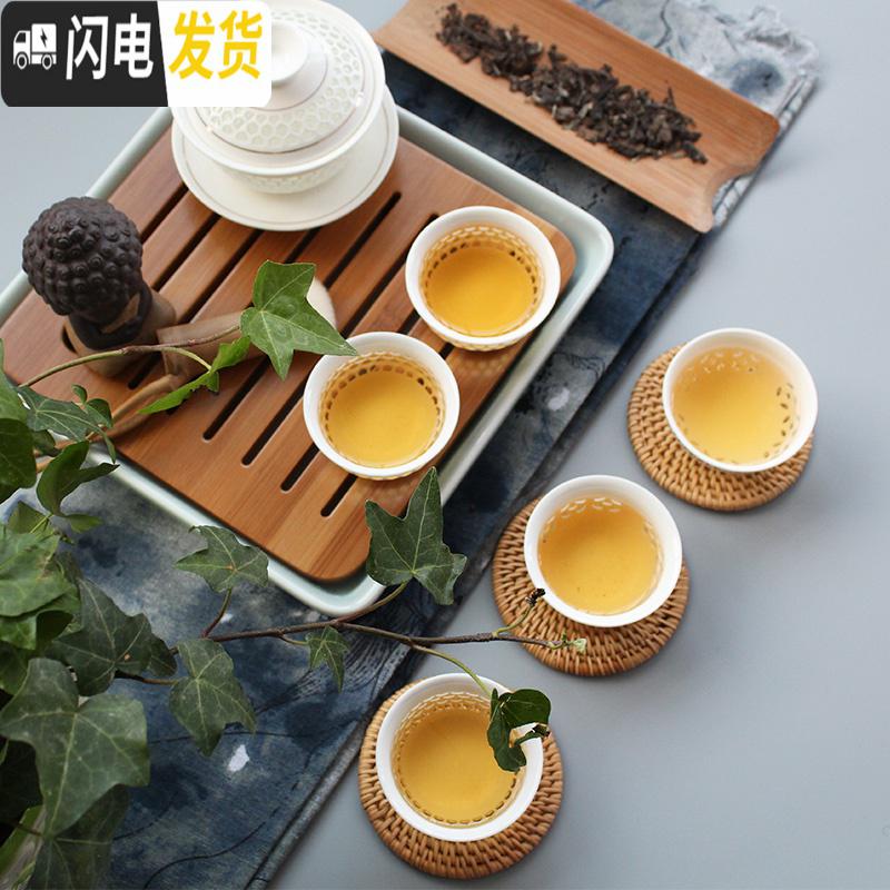 三维工匠镂空玲珑薄胎青花瓷茶杯 透光单杯陶瓷功夫茶具 景德镇个人品茗杯 暗香杯[6个]高清大图