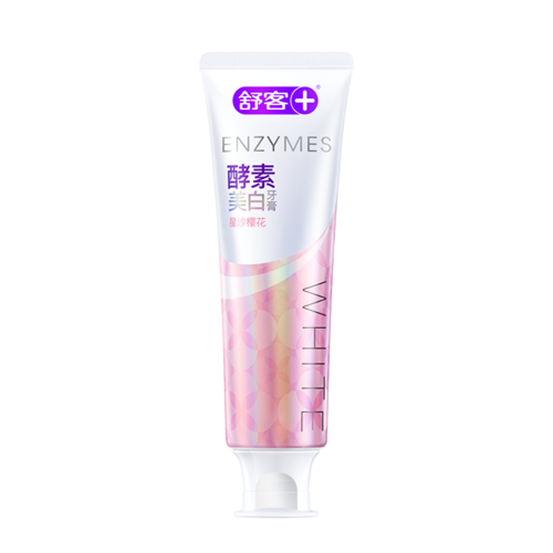 舒客+法国天然酵素牙膏 美白牙齿去黄去渍 120g樱花味
