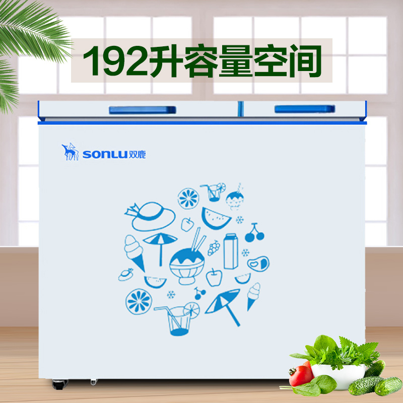 双鹿(SONLU)192升 双箱双温冷柜 家用商用冰柜 大容量 冷冻冷藏冰箱 BCD-192DH