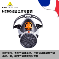 代尔塔化工防毒面具喷漆口罩装修甲醛硅胶农药工业粉尘活性炭 M6300综合型防毒套装（喷漆装修打农药）