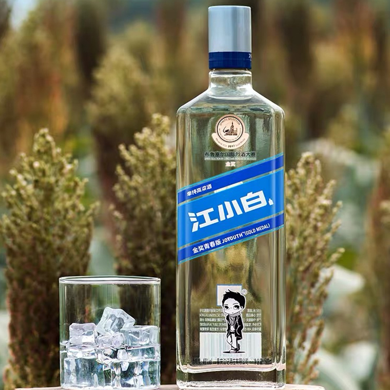 国产江小白白酒40度500ml8瓶装整箱高粱酒粮食酒青春小酒光瓶酒参数