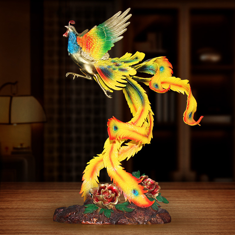 慕洛奇凤凰来仪全铜凤凰摆件装饰工艺品店铺开业创意礼品招财客厅书房
