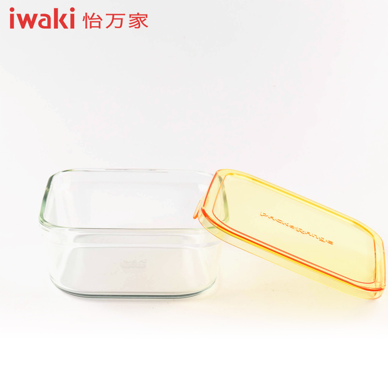 [百年品牌精致生活,高端耐热玻璃保鲜盒]CAPRN-4Y1C怡万家iwaki耐热玻璃PACK&RANGE保鲜盒马卡龙4件