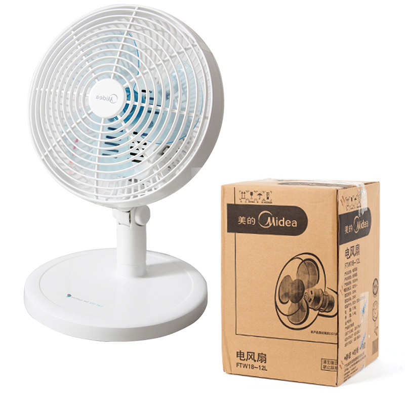 美的(Midea)FTW18-12L 台夹两用扇/电风扇办公室摇头台扇 白色