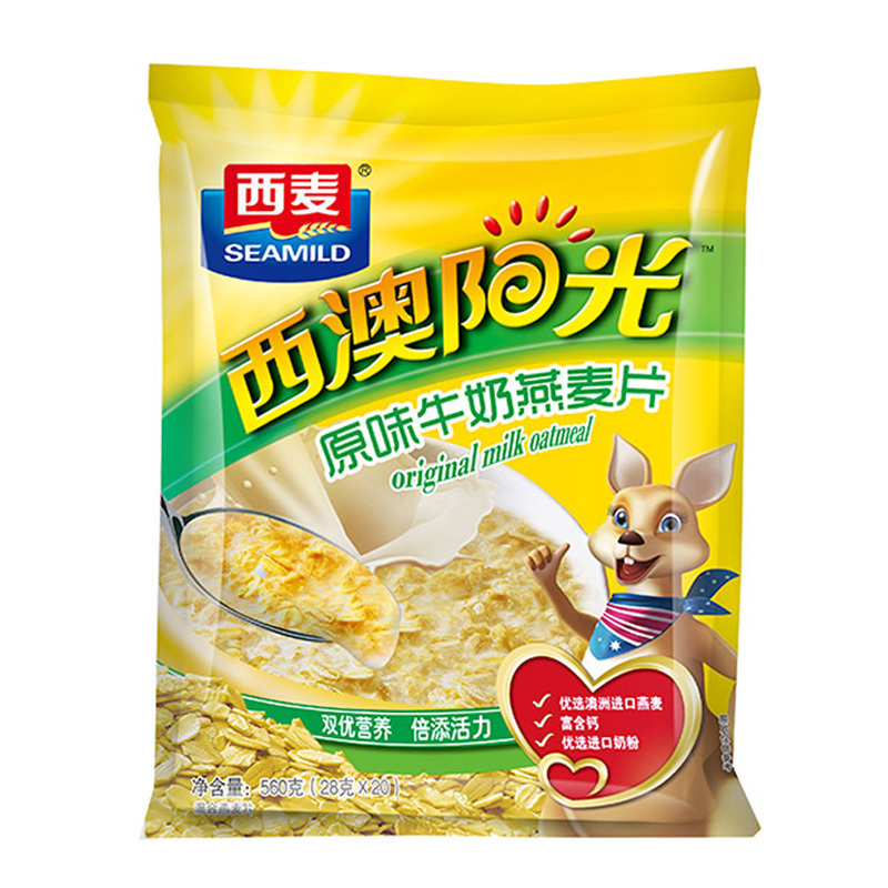 西麦(SEAMILD)原味牛奶燕麦片560g*2袋装即食养胃冲饮麦片营养食品健身