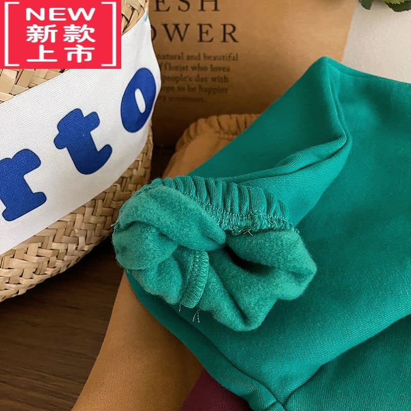 可莉允韩版宝宝冬款男女童字母休闲灯笼裤幼儿园宽松保暖长裤2022保暖裤图片