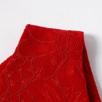 [99元3件]米喜迪mecity童装春新款女童蕾丝腰部红色连衣裙宴会礼服裙
