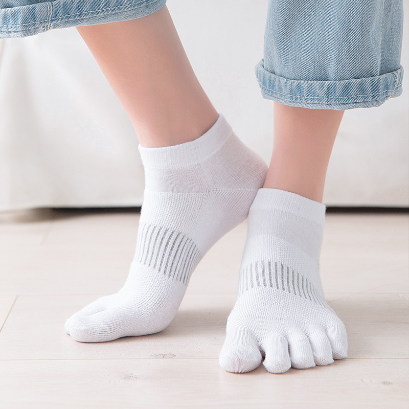 suntek运动五指袜夏季薄款春夏女棉五趾袜短筒船袜女士透气分脚趾袜