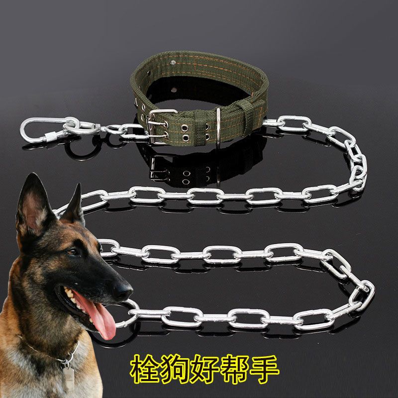 170cm*3mm(送项圈) 狗链子项圈大型犬铁链子加粗防咬罗威纳比特狼狗