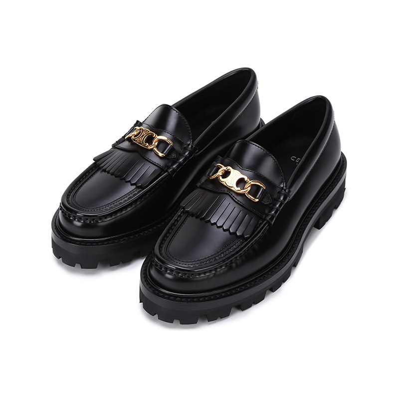 赛琳思琳celine女士牛皮logo饰扣乐福鞋皮鞋344893602c