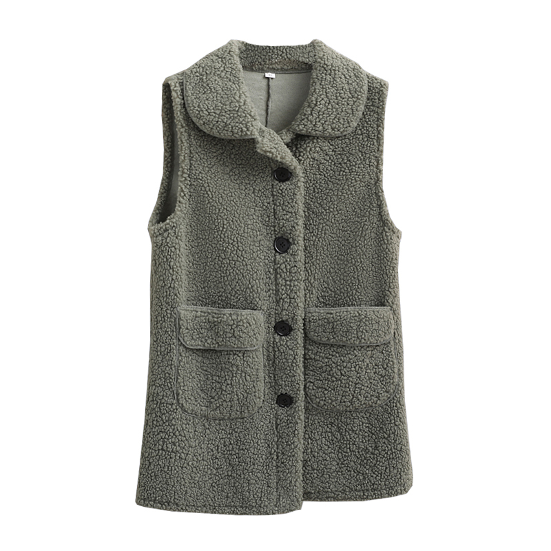 妈妈装秋冬季新款羊羔毛马甲女皮毛一体颗粒绒坎肩背心中年女外套