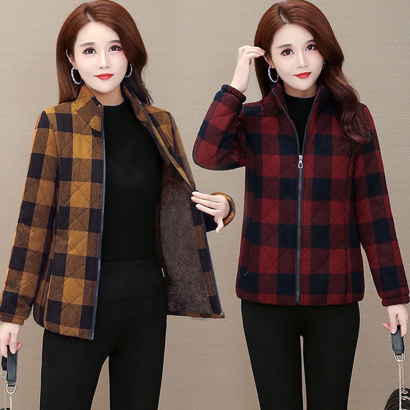 妈妈冬装棉衣2020新款保暖小棉袄中老年女装加绒加厚棉服休闲外套