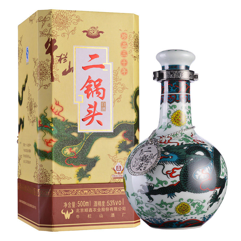 牛栏山二锅头珍品三十年青龙清香型53度500ml*6整箱装