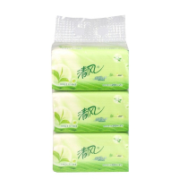 清风绿茶茉香抽取式面巾纸-200抽3包
