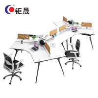 钜晟办公桌1.0米对座屏风三人位职员桌电脑桌JS-GZ1006
