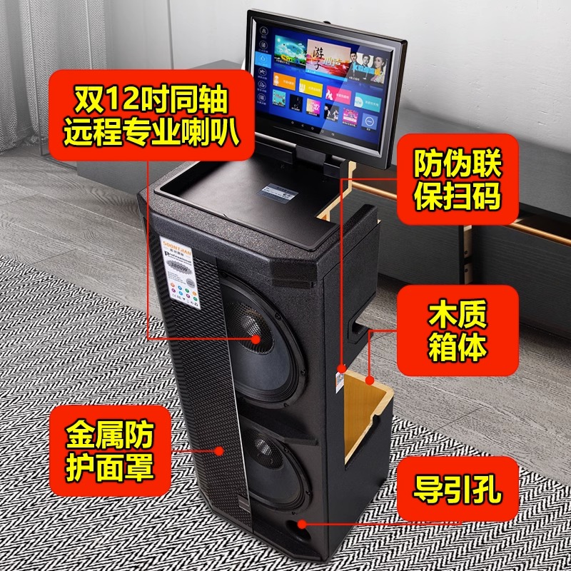 山水/升级松川SA2-12户外音响带显示屏wifi家用K歌视频播放器卡拉ok歌大功率广场舞音箱大屏幕一体机12英寸高清大图