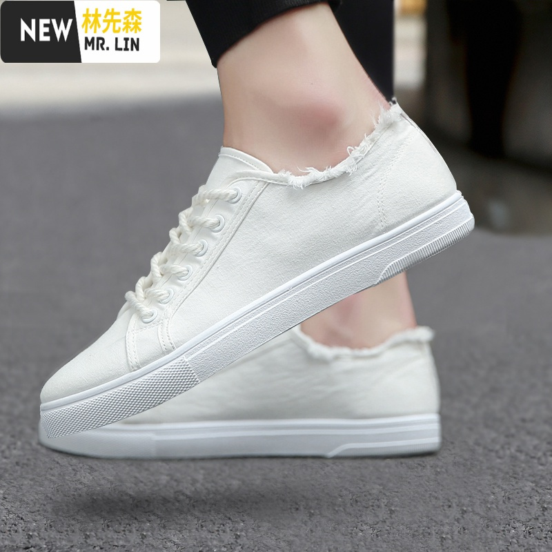 林先森男鞋春季潮流运动休闲板鞋子男青少年百搭小白鞋