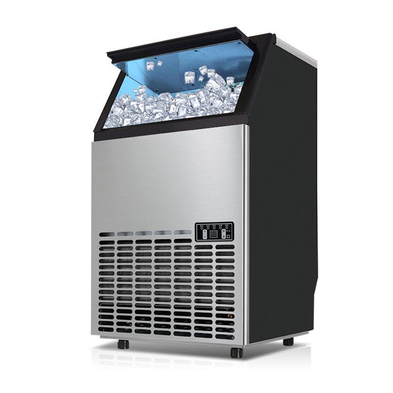 制冰机商用奶茶店古达小型80kg全自动大型方冰家用方冰块制作机 风冷