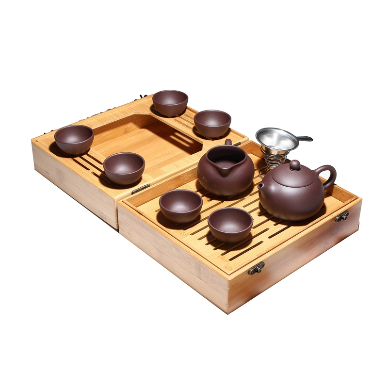 凯斯唯嘉宜兴紫砂壶旅行茶具整套装便携户外车载办公室泡茶壶茶盘礼品