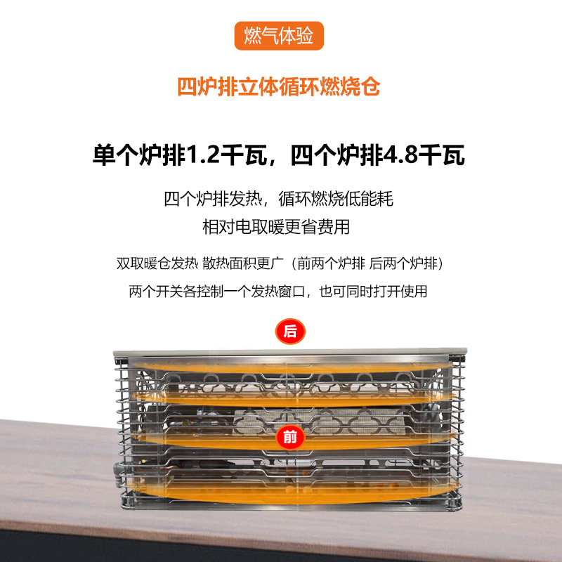 万焱21FQ岩板磁炉138*75CM梦幻白 气电两用升降电暖桌取暖桌电暖炉电暖茶几取暖茶几家用多功能天然气烤火桌电烤桌