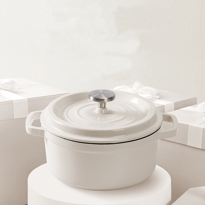 温仑山VELOSAN 潘朵拉珐琅锅24cm VE033 白色/个高清大图