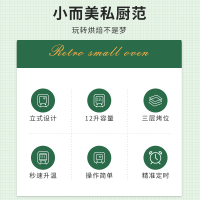 ACA多功能电烤箱 家用小型烘焙迷你小烤箱 复古立式M12D