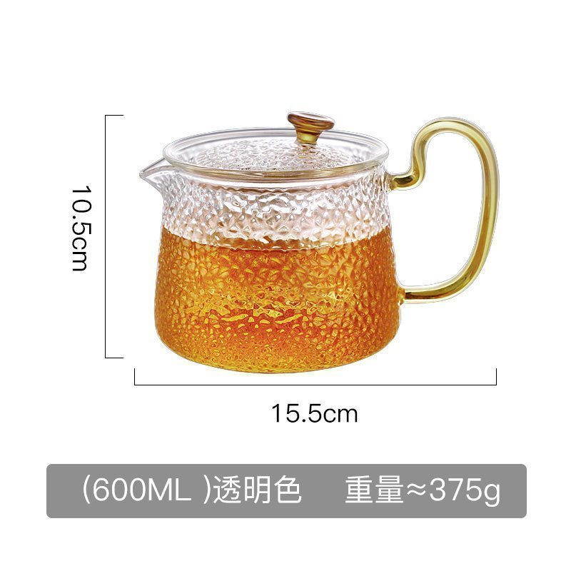玻璃泡茶壶高温家用过滤加厚单壶煮茶器烧水一人用日式茶具套装 单壶-600Ml+4个杯子高清大图