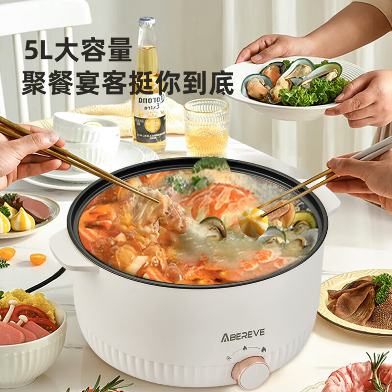 艾贝丽 多功能电火锅5L ABL-HG53 米白色高清大图