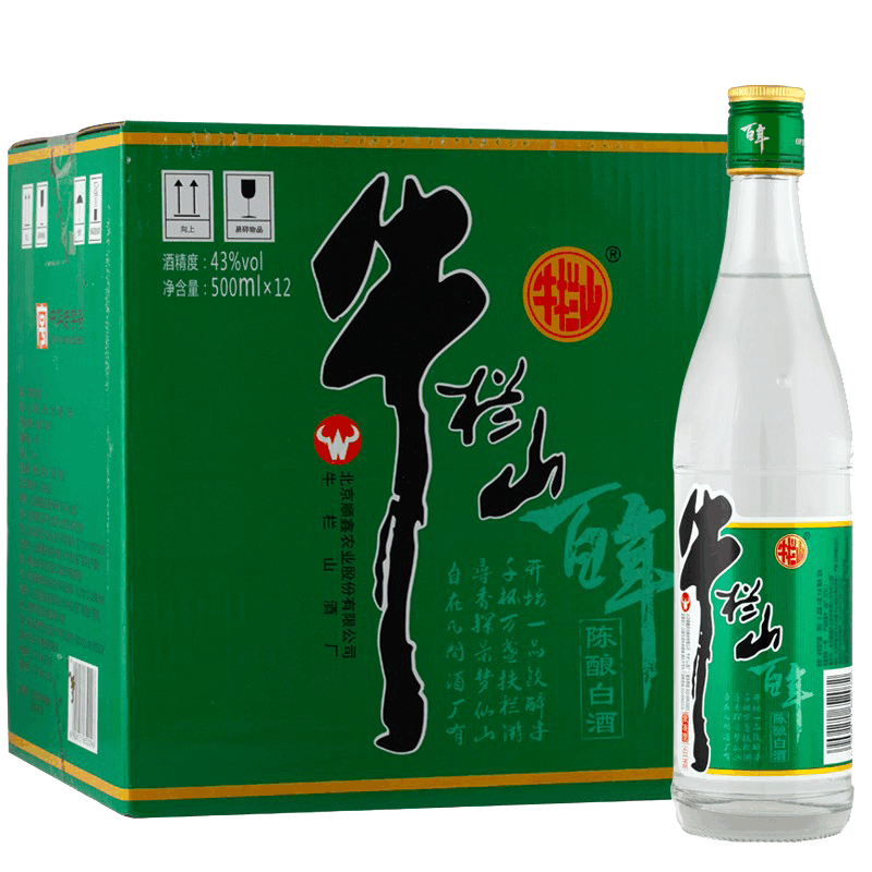 牛栏山酒厂直供43度简百年 百年陈酿浓香型口粮酒 纯粮酿造整箱装送礼 43度12瓶 500mL图片