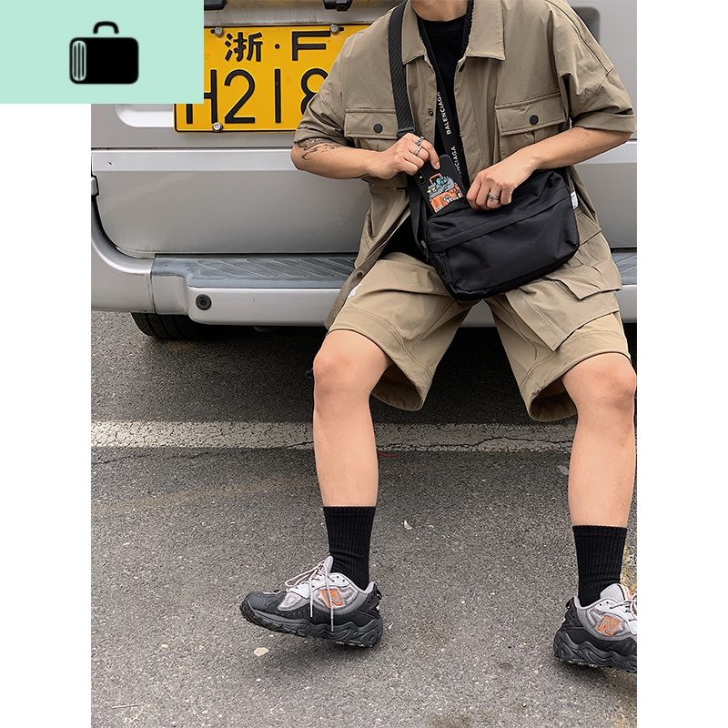 夏季20新/韩版运动单肩斜挎包男女学生ins百搭潮流小跨包NEW LAKE 黑色 均码女斜挎包