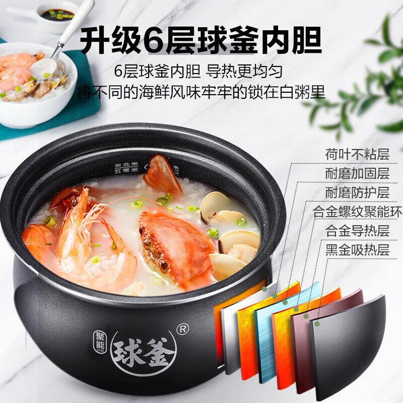 苏泊尔(SUPOR)电压力锅家用低温烹煮家用智能触控球釜内胆高压锅迷你3L容量煮饭煲汤隔水炖1-3人30FC8058Q
