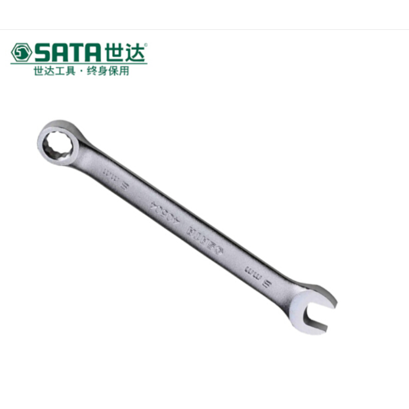 sata世达 扳子 汽车维修保养雾面电镀欧式两用单开口扳手单支装 40514-欧式两用扳手18MM