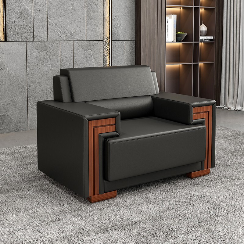 域赢现代简约沙发休闲办公沙发会客沙发商务接待沙发组合(3+1+1+茶几)高清大图