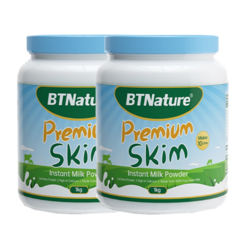 澳洲BTNature蓝罐胖子脱脂奶粉1kg/罐装 进口脱脂成人奶粉 成人中老年学生孕妇女高钙低脂牛奶粉无蔗糖高清大图