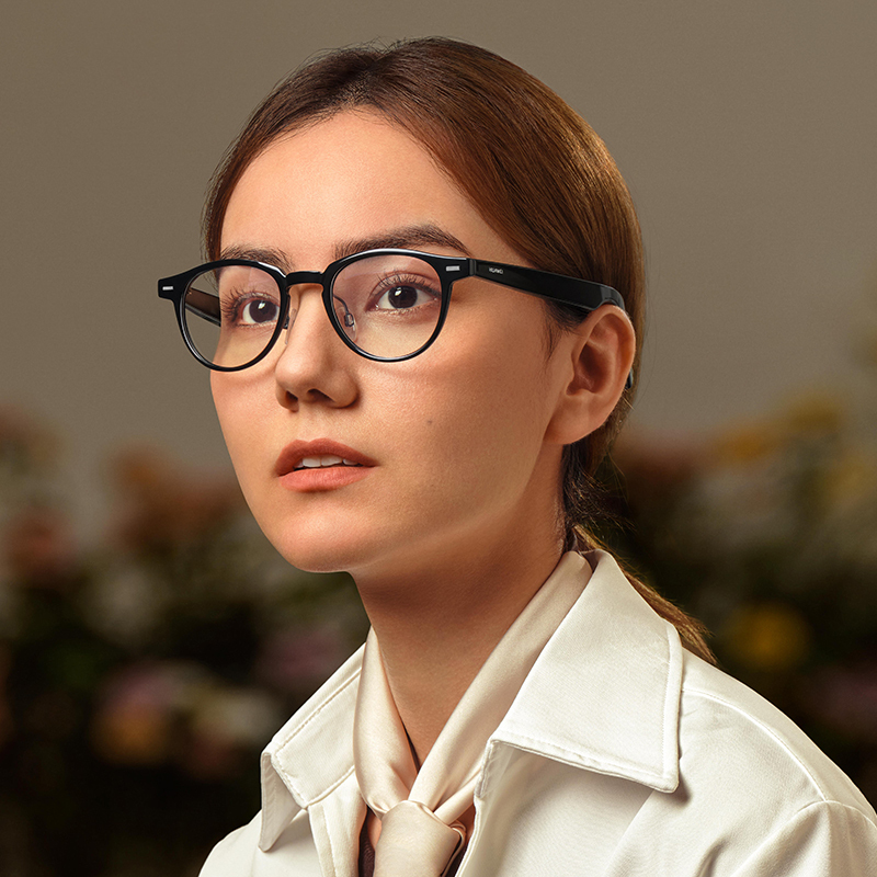 华为/HUAWEI Eyewear 华为智能眼镜 亮黑色 飞行员全框太阳镜 华为耳机 舒适佩戴 轻松连接 可更换镜框